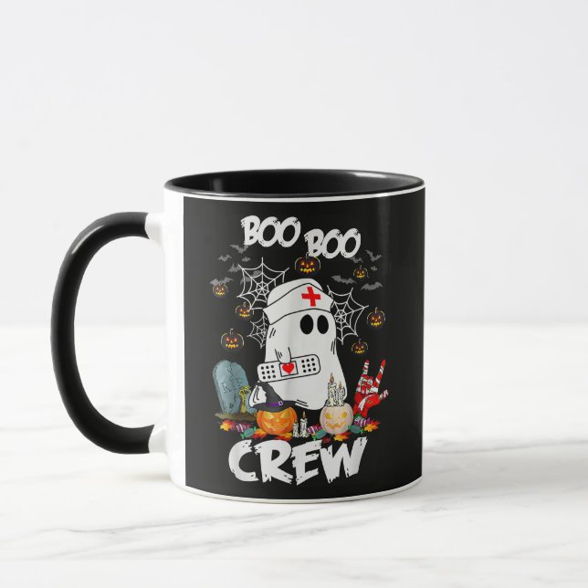 Boo Boo Crew Ghost Nurse Halloween Spooky Mug (Left)