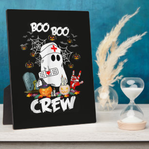 Boo Boo Crew Ghost Nurse Halloween Spooky Plaque