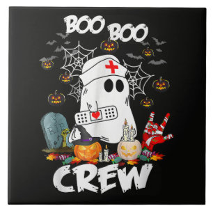 Boo Boo Crew Ghost Nurse Halloween Spooky Tile