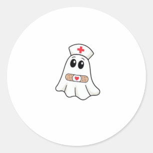 Boo Boo Crew Ghost Nurse Oversized T-Shirt Classic Round Sticker
