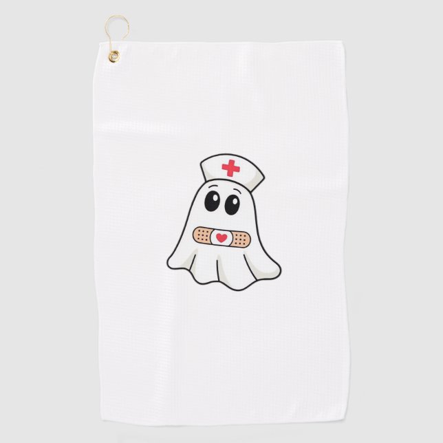 Boo Boo Crew Ghost Nurse Oversized T-Shirt Golf Towel (Front)