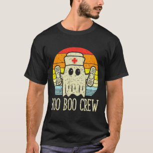 Boo Boo Crew Ghost Nurse Retro Halloween Nursing R T-Shirt