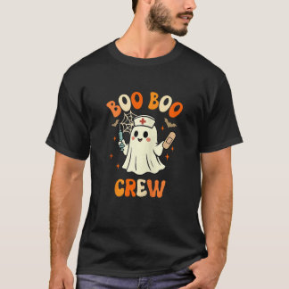 Boo Boo Crew Ghost Nurse Zip  T-Shirt