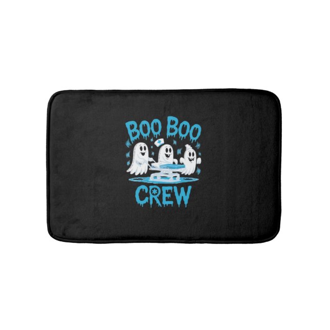 Boo Boo Crew Ghost Paramedic Nurse Halloween Essen Bath Mat (Front)