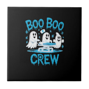 Boo Boo Crew Ghost Paramedic Nurse Halloween Essen Tile