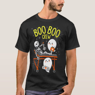 Boo Boo Crew Ghost Skeleton Funny Nurse Halloween T-Shirt