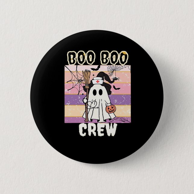 Boo Boo Crew Halloween Ghost Nurse Essential T-Shi 6 Cm Round Badge (Front)