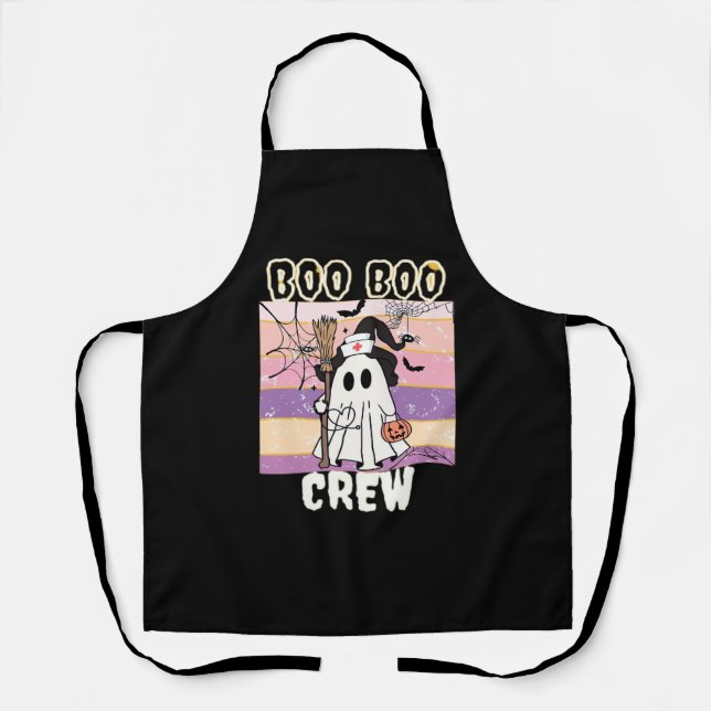 Boo Boo Crew Halloween Ghost Nurse Essential T-Shi Apron (Front)