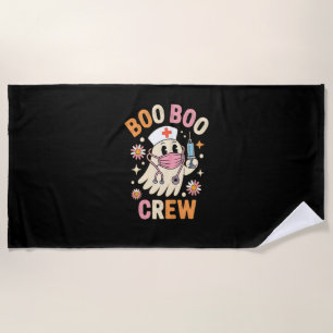 Boo Boo Crew Halloween Ghost Nurse Essential T-Shi Beach Towel