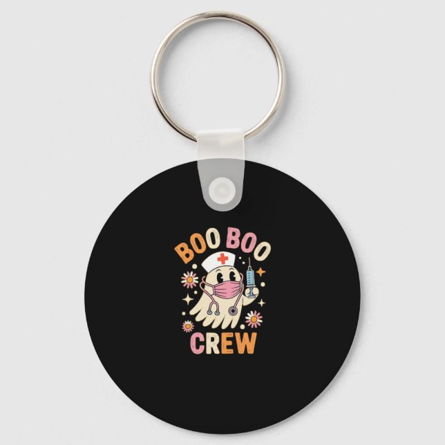 Boo Boo Crew Halloween Ghost Nurse Essential T-Shi Key Ring (Front)