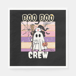 Boo Boo Crew Halloween Ghost Nurse Essential T-Shi Napkin