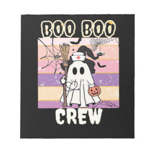 Boo Boo Crew Halloween Ghost Nurse Essential T-Shi Notepad