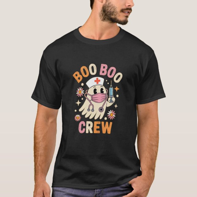 Boo Boo Crew Halloween Ghost Nurse Essential T-Shi T-Shirt (Front)
