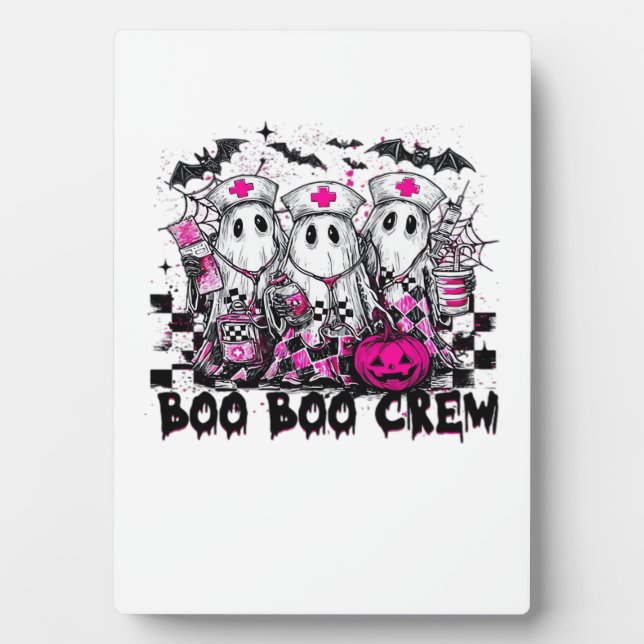 Boo Boo Crew Halloween Nurse Classic T-Shirt Plaque (Front)