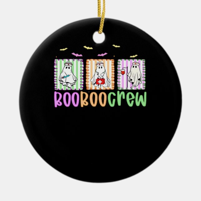 Boo Boo Crew Halloween Nurse Essential T-Shirt Ceramic Tree Decoration (Front)