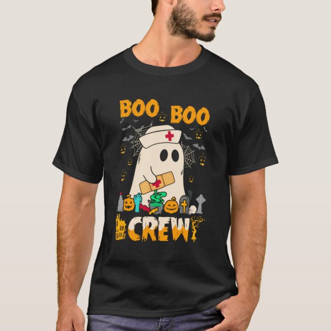 Boo Boo Crew Halloween Nurse Funny Halloween Cute  T-Shirt (Front)