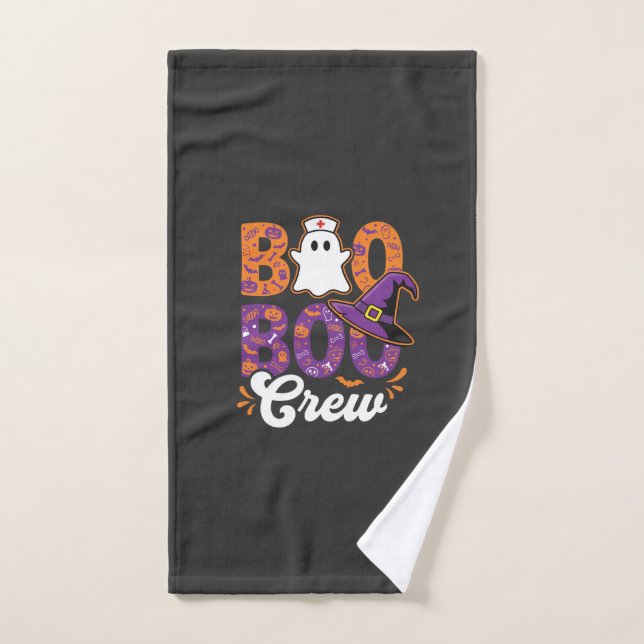 Boo Boo Crew Halloween Nurse Ghost Design Hand Towel (Hand Towel)