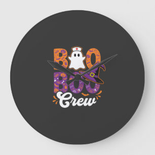Boo Boo Crew Halloween Nurse Ghost Design Large Clock