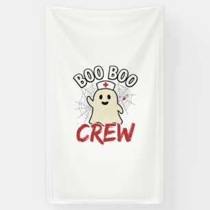 Boo Boo Crew Halloween Nurse Ghost Vintage Design_ Banner