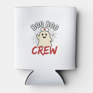 Boo Boo Crew Halloween Nurse Ghost Vintage Design_ Can Cooler
