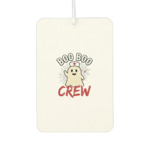 Boo Boo Crew Halloween Nurse Ghost Vintage Design_ Car Air Freshener