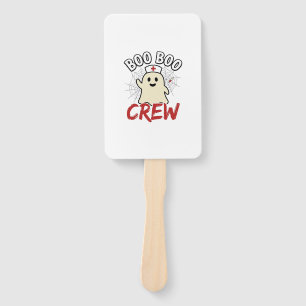 Boo Boo Crew Halloween Nurse Ghost Vintage Design_ Hand Fan