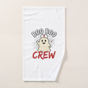 Boo Boo Crew Halloween Nurse Ghost Vintage Design_ Hand Towel