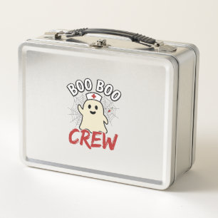 Boo Boo Crew Halloween Nurse Ghost Vintage Design_ Metal Lunch Box