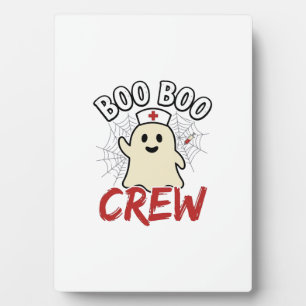 Boo Boo Crew Halloween Nurse Ghost Vintage Design_ Plaque
