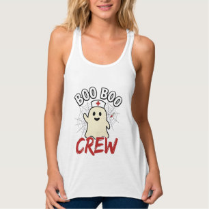 Boo Boo Crew Halloween Nurse Ghost Vintage Design_ Singlet