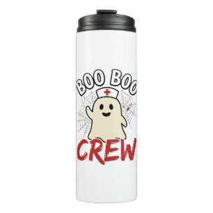 Boo Boo Crew Halloween Nurse Ghost Vintage Design_ Thermal Tumbler