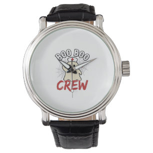 Boo Boo Crew Halloween Nurse Ghost Vintage Design_ Watch