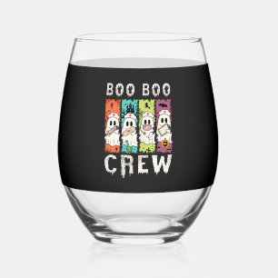 Boo Boo Crew Halloween Nurse Stemless Wine Glass