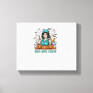 Boo Boo Crew Halloween Nurse with Syringes and Pum Canvas Print