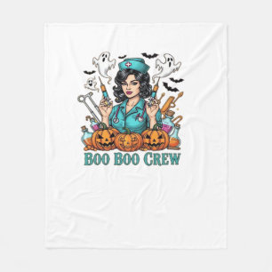 Boo Boo Crew Halloween Nurse with Syringes and Pum Fleece Blanket