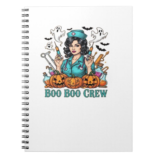 Boo Boo Crew Halloween Nurse with Syringes and Pum Notebook (Front)