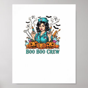Boo Boo Crew Halloween Nurse with Syringes and Pum Poster
