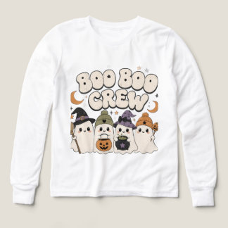 Boo Boo Crew Halloween Shirt Cute Ghost Long Sleev
