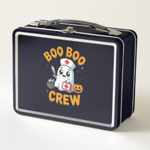 Boo Boo Crew Nurse Cute Ghost Halloween Nursing Es Metal Lunch Box