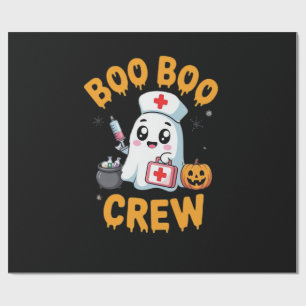 Boo Boo Crew Nurse Cute Ghost Halloween Nursing Es Wrapping Paper