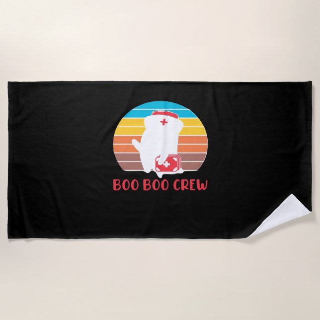 Boo Boo Crew Nurse Funny Ghost Halloween Classic T Beach Towel (Front)