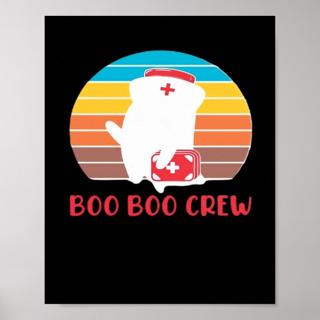 Boo Boo Crew Nurse Funny Ghost Halloween Classic T Poster (Front)