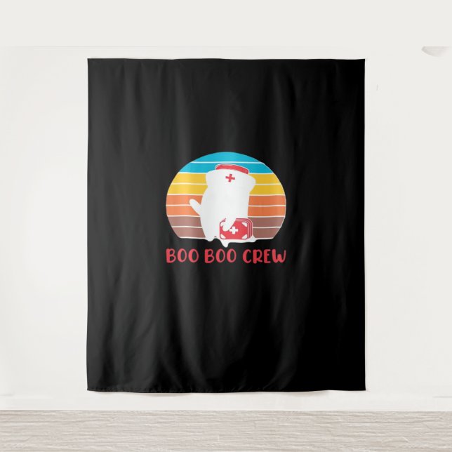 Boo Boo Crew Nurse Funny Ghost Halloween Classic T Tapestry (Front)