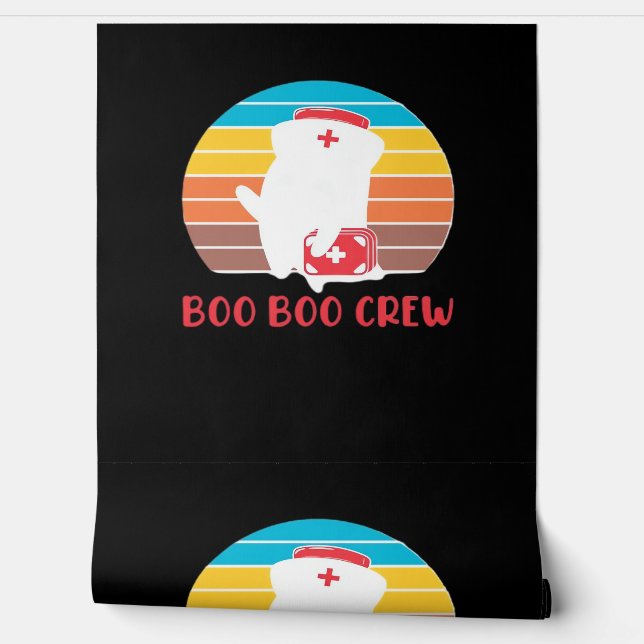 Boo Boo Crew Nurse Funny Ghost Halloween Classic T Wallpaper (Unrolling)