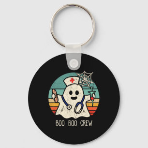 Boo Boo Crew Nurse Funny Ghost Women Halloween Cos Key Ring