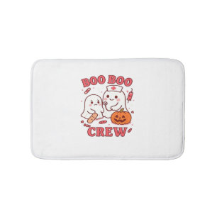 Boo Boo Crew Nurse Funny Halloween Ghost Nurse Gir Bath Mat