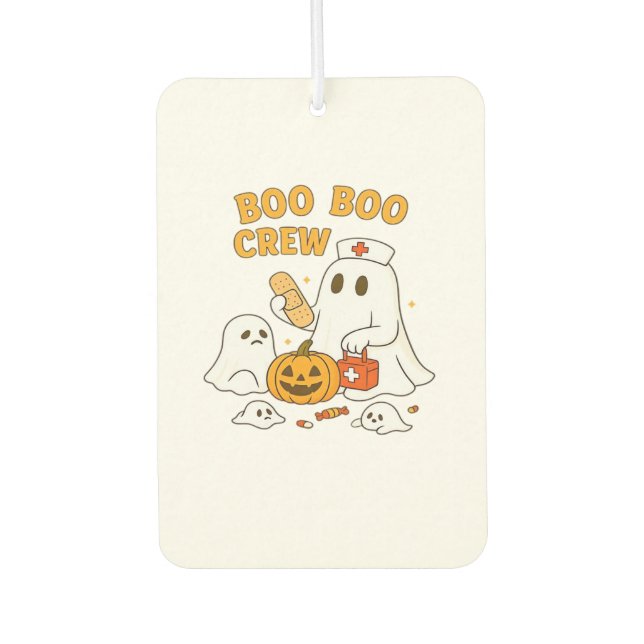 Boo Boo Crew Nurse Funny Halloween Ghost Nurse Gir Car Air Freshener (Front)