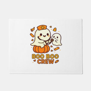 Boo Boo Crew Nurse Funny Halloween Ghost Nurse Gir Doormat