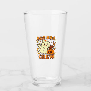 Boo Boo Crew Nurse Funny Halloween Ghost Nurse Gir Glass