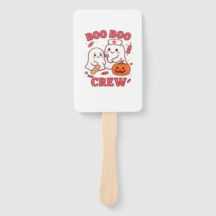 Boo Boo Crew Nurse Funny Halloween Ghost Nurse Gir Hand Fan